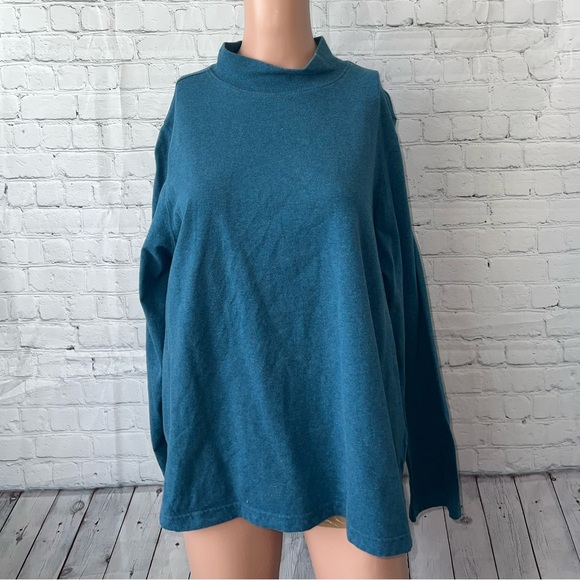 croft & barrow Tops - Croft & Barrow Mockneck Dark Blue Long Sleeve shirt size 1X